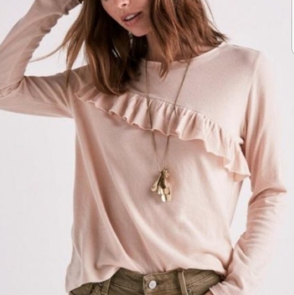 Lucky Brand Tops - Lucky Brand Peach Ruffle Detail Top NWT